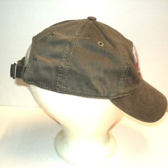 Firefighter Hat Cap Fireman GVFD Flag Curved Brim Adjustable Buckle Closure Tan - Picture 4 of 5